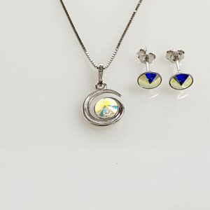 Set din argint cu Swarovski Rivoli Galaxie Aurore Boreale