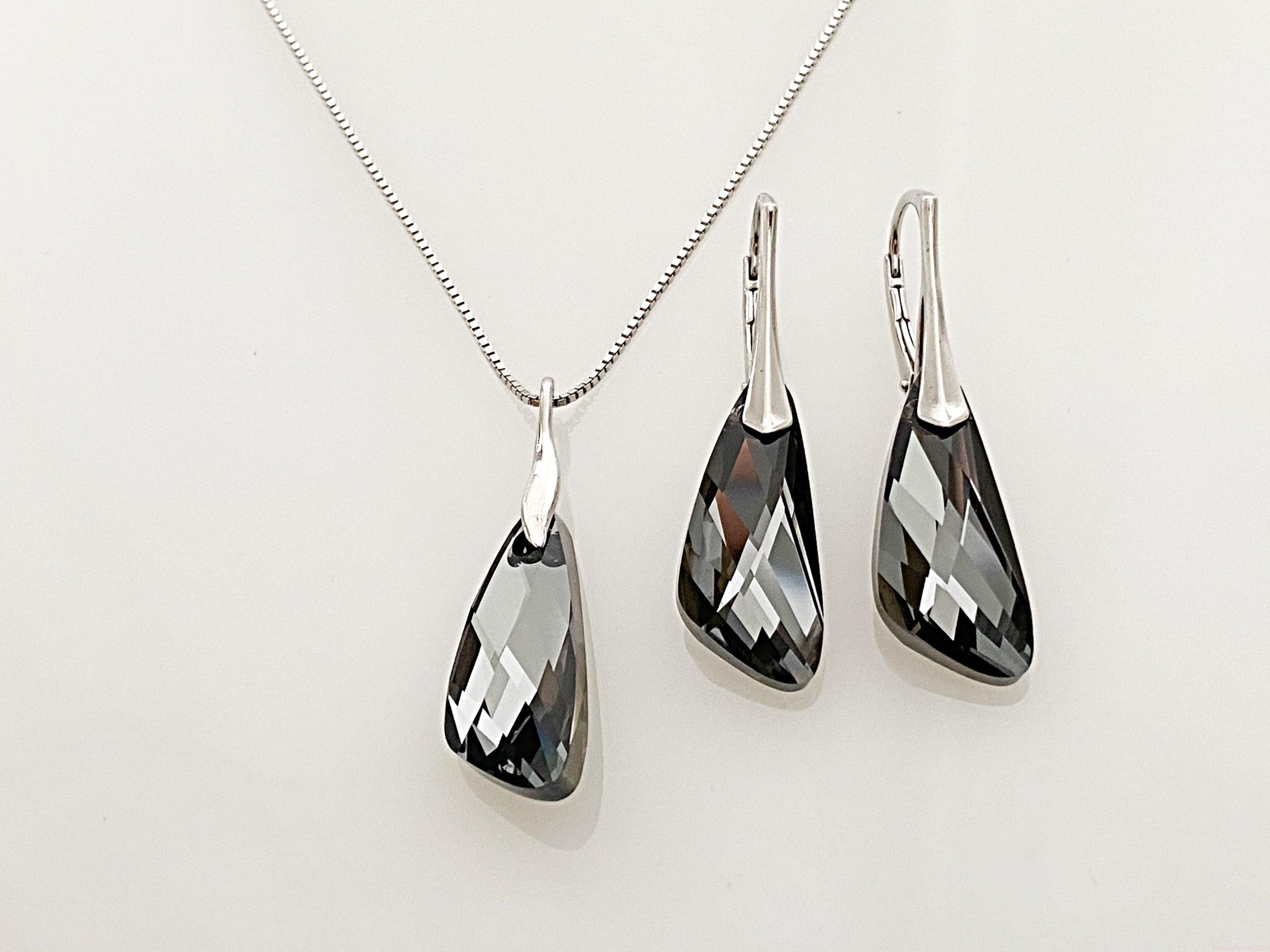 IMG_3730 Set din argint cu Swarovski Aripa Silver Night
