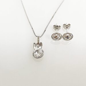 Set din argint cu Swarovski Rivoli Iepuras Crystal