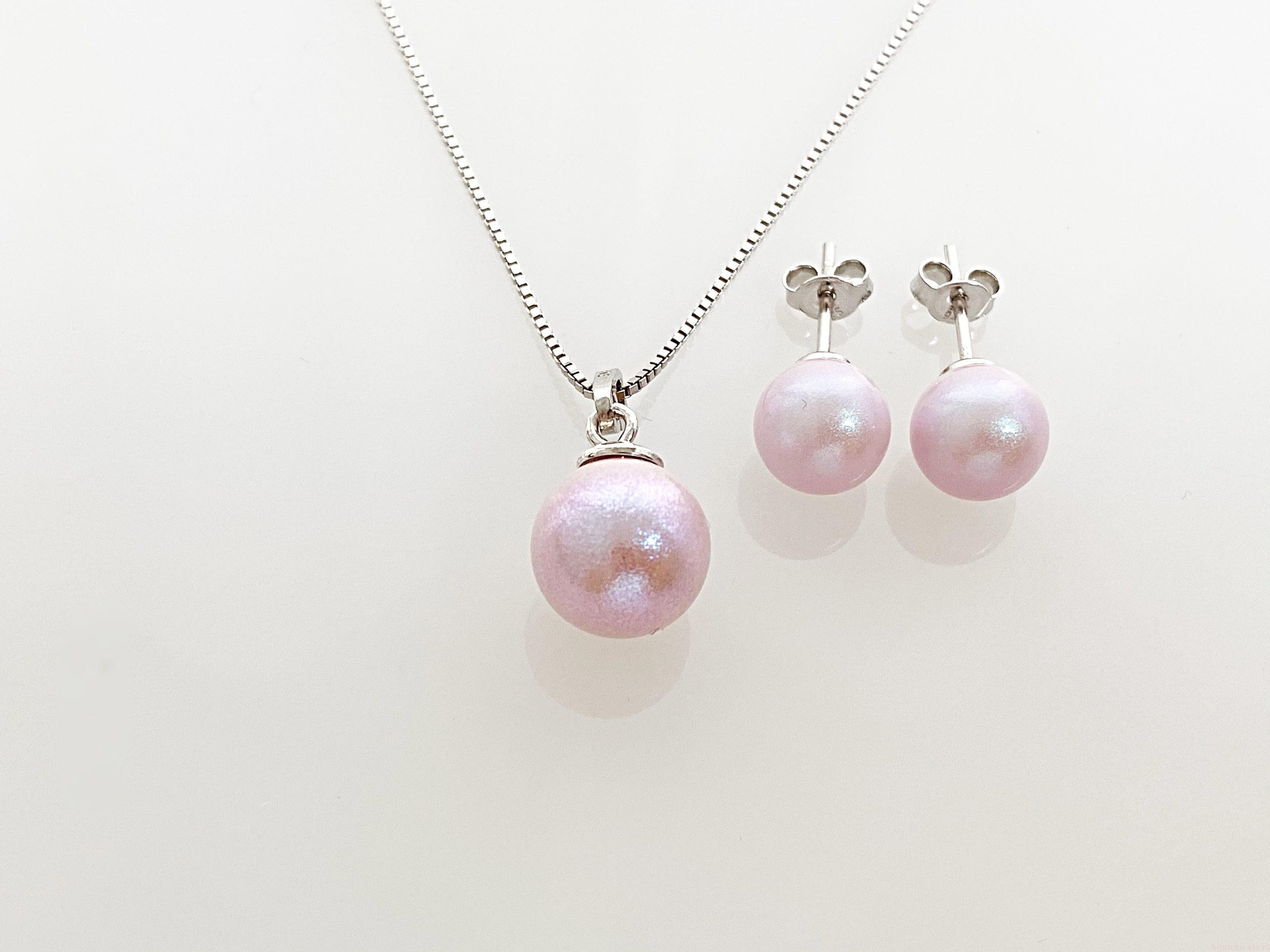IMG_4157 Set din argint cu Swarovski Perla Iridescent Dreamy Rose