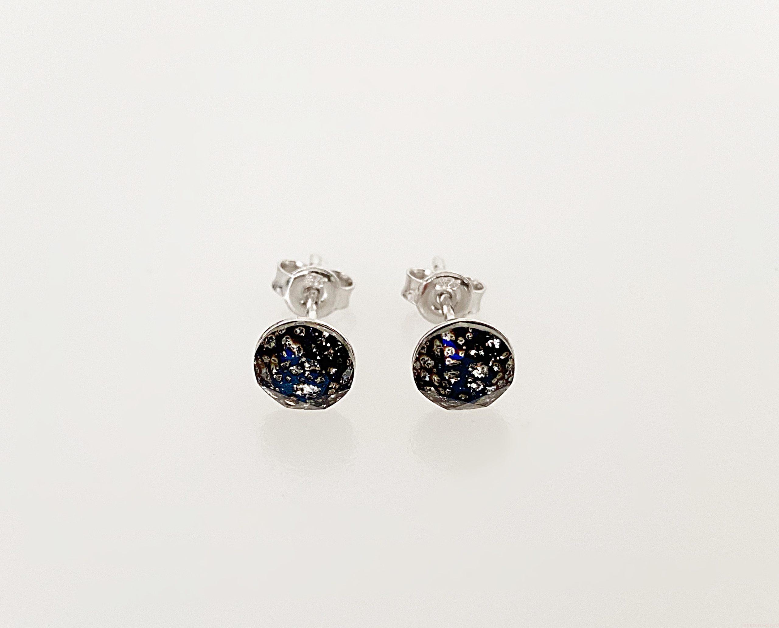 IMG_4563 Cercei din argint 925 rodiat, marcat, cu Swarovski, model Chaton, culoare Black Patina, dimensiune cristale 6 mm. poza 1