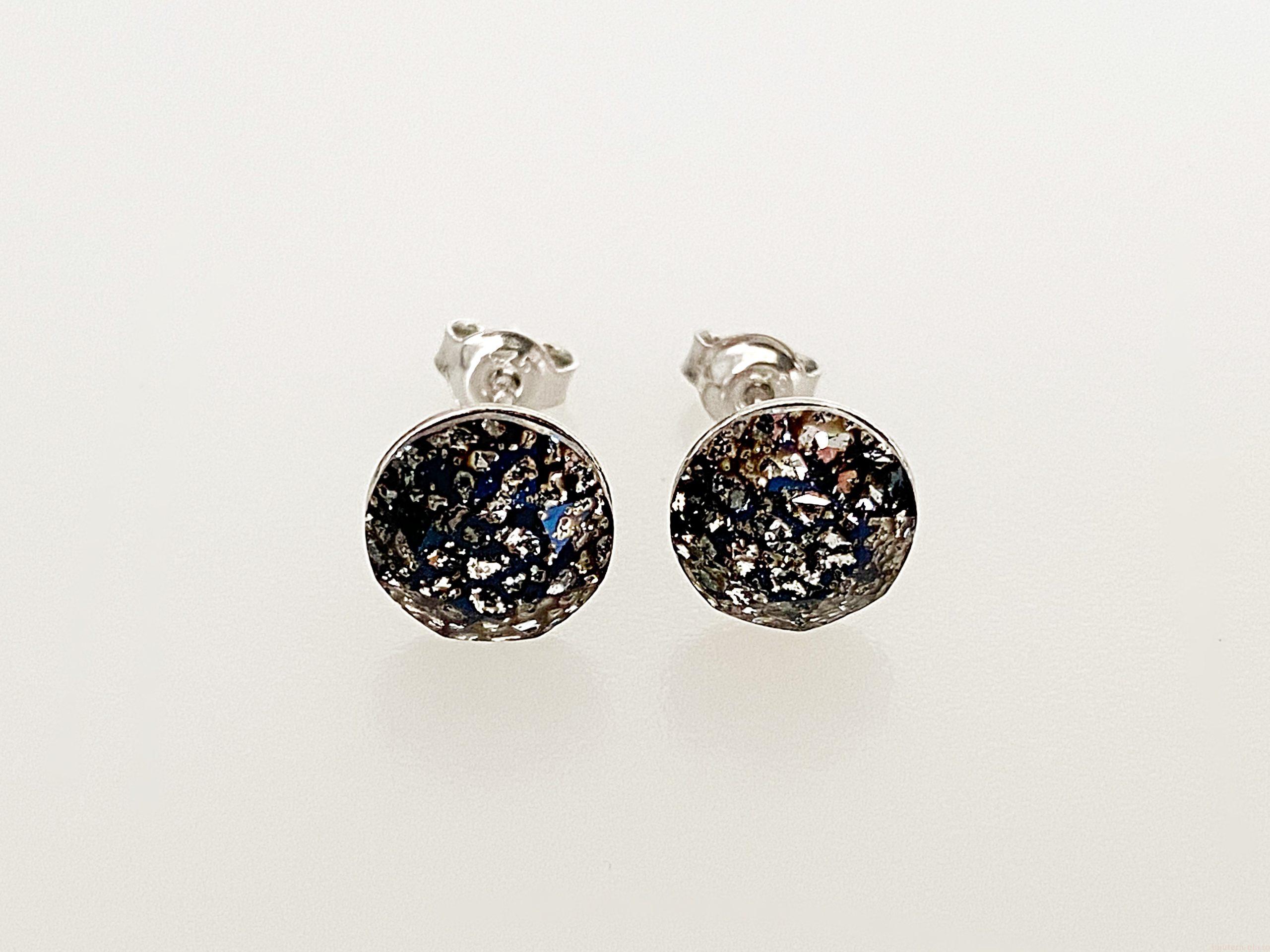 IMG_4722 Cercei din argint 925 rodiat, marcat, cu Swarovski, model Chaton, culoare Black Patina, dimensiune cristale 8 mm poza 1