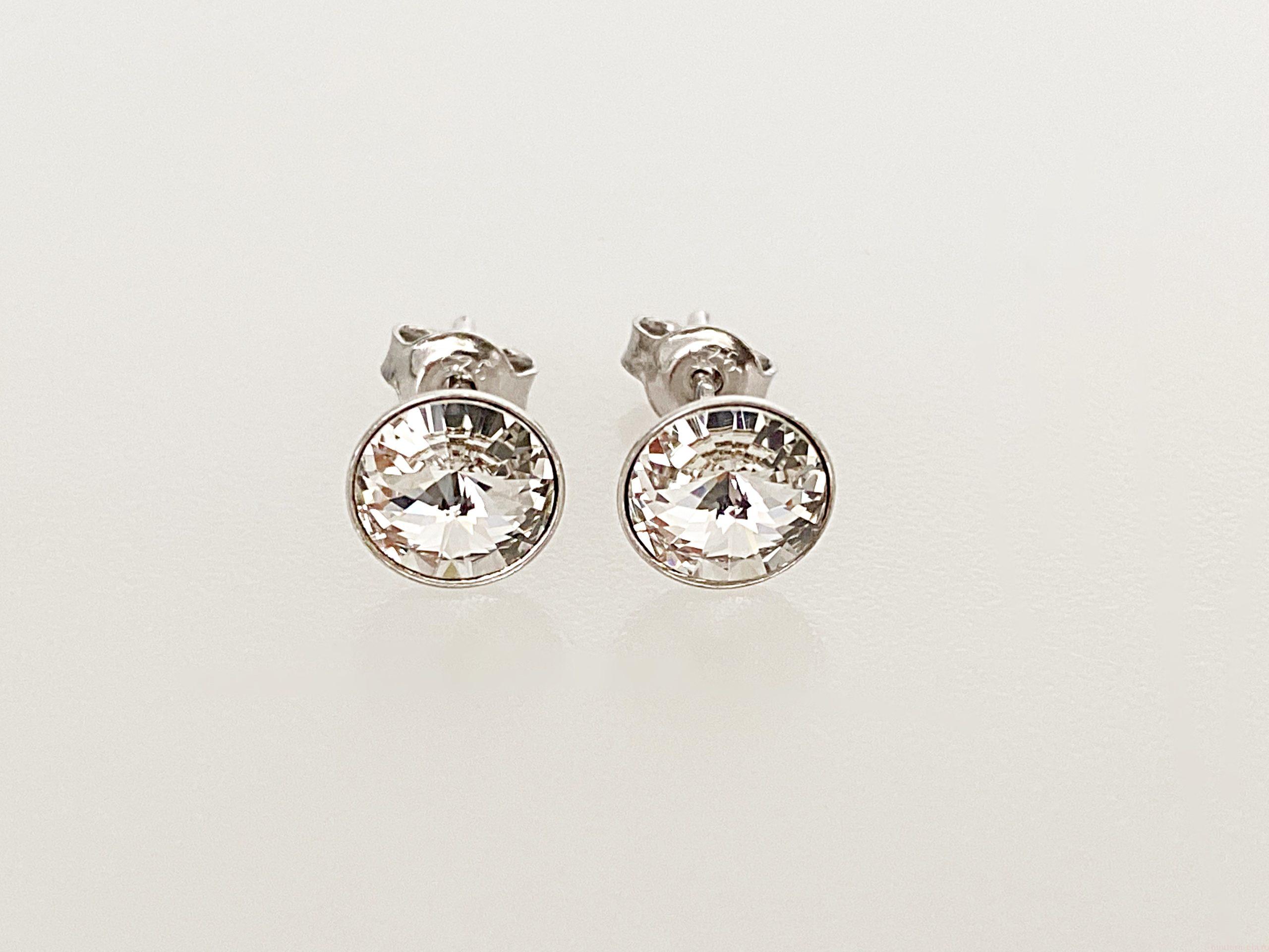 IMG_4733 Cercei din argint 925 rodiat, marcat, cu Swarovski, model Rivoli, culoare Crystal, poza 1