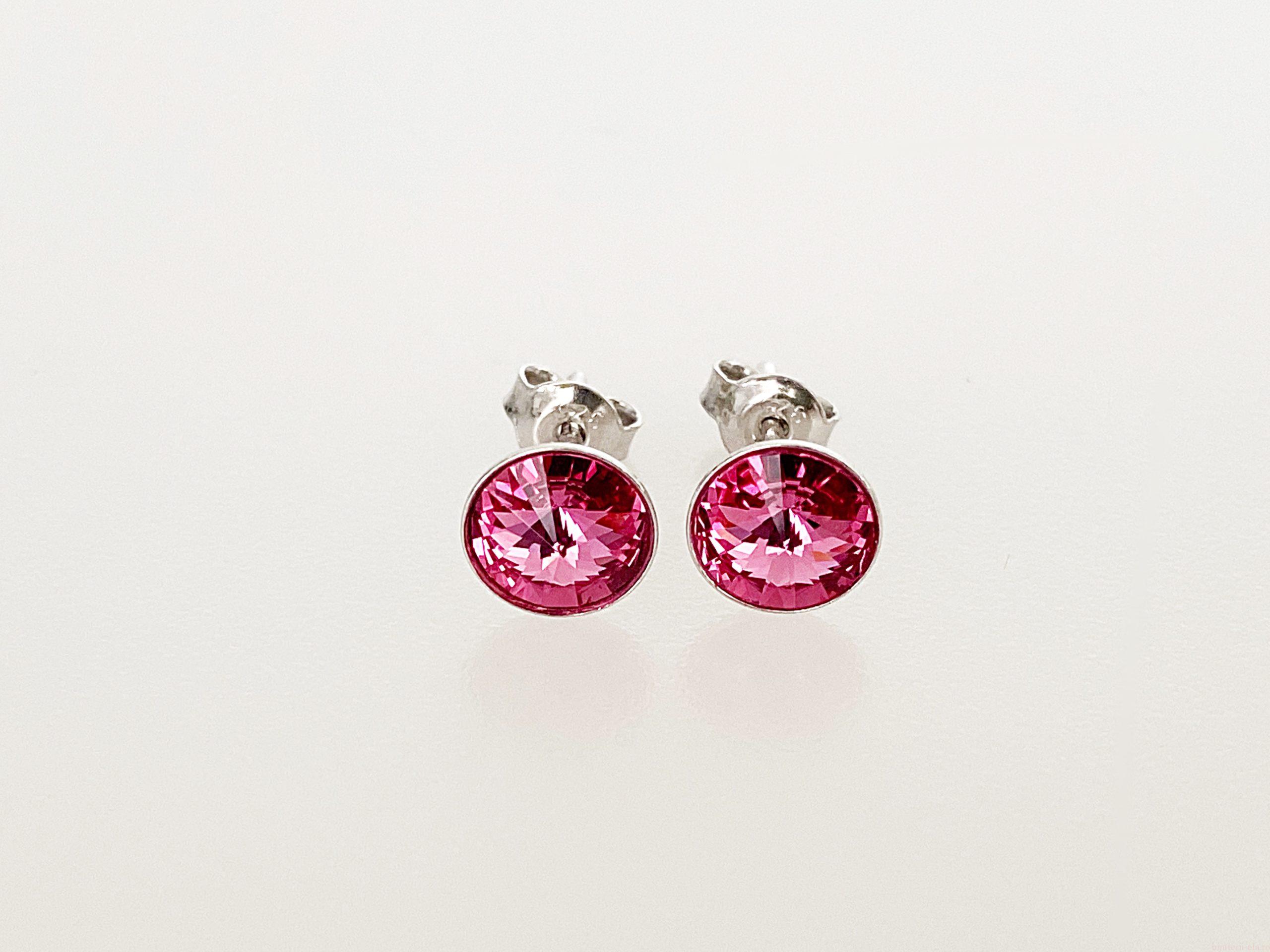 IMG_4746 Cercei din argint 925 rodiat, marcat, cu Swarovski, model Rivoli, culoare Rose poza 1