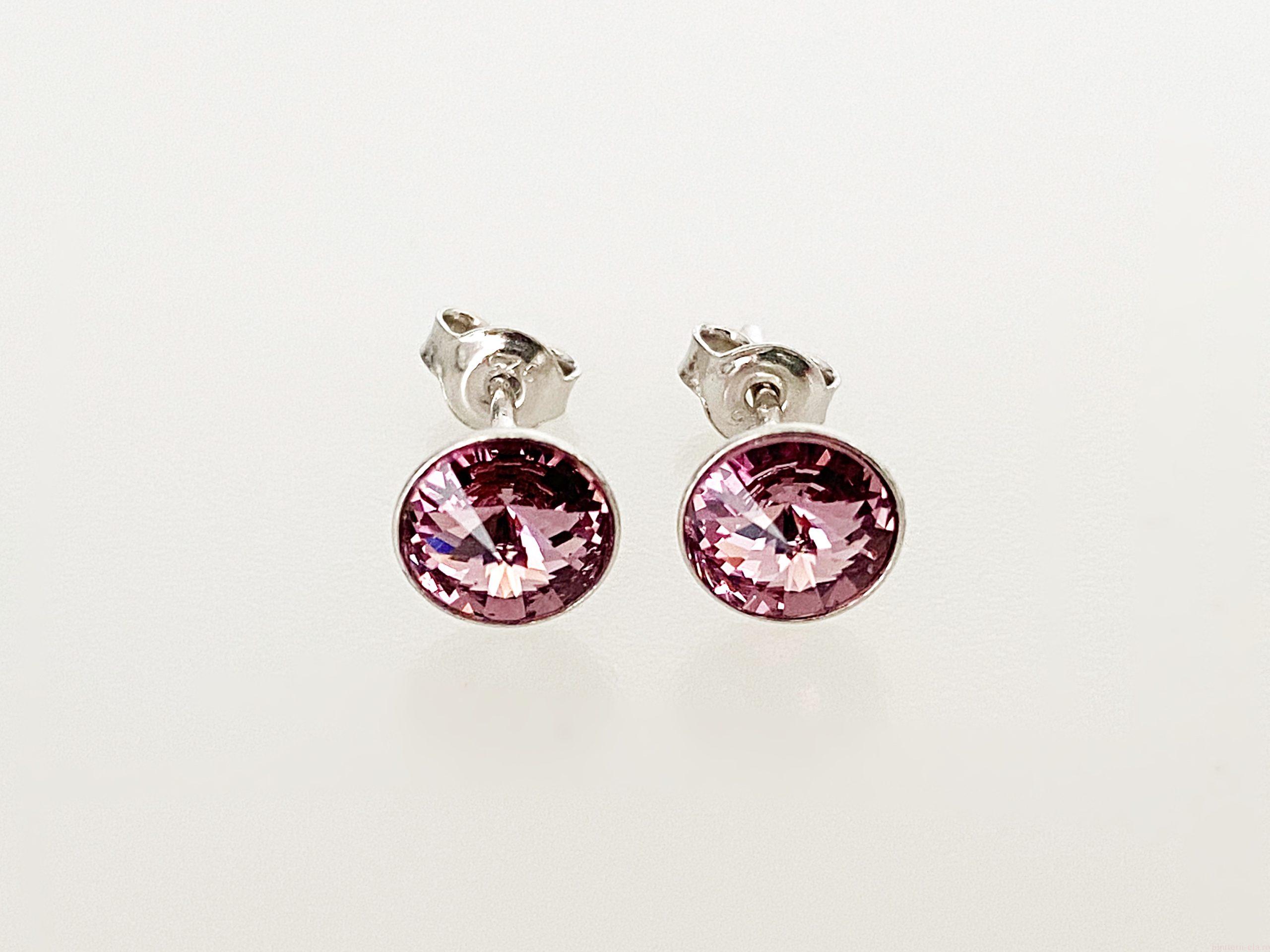 IMG_4763 Cercei din argint 925 rodiat, marcat, cu Swarovski, model Rivoli, culoare Light Amethyst poza 1