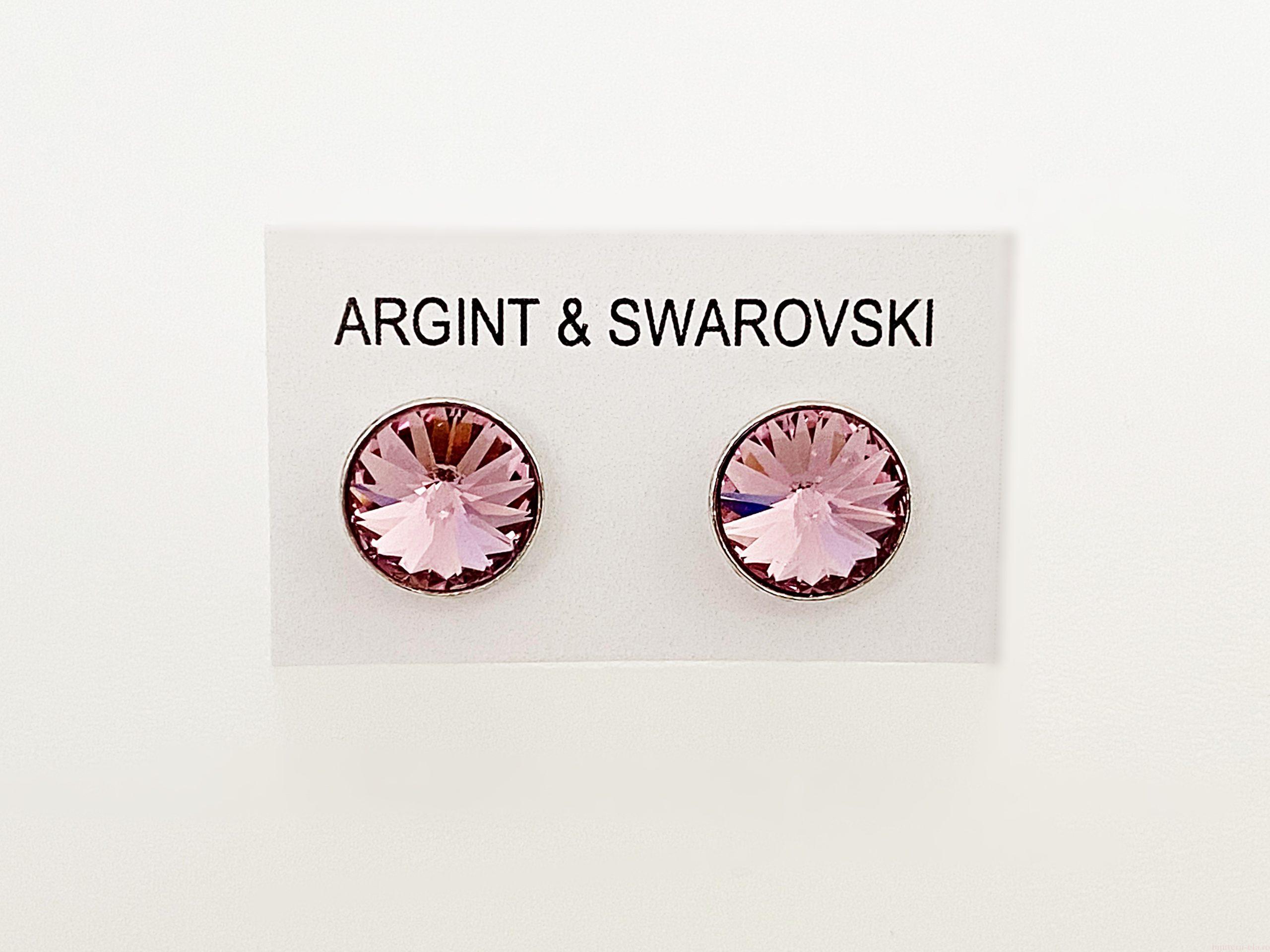 IMG_4764 Cercei din argint 925 rodiat, marcat, cu Swarovski, model Rivoli, culoare Light Amethyst poza 2