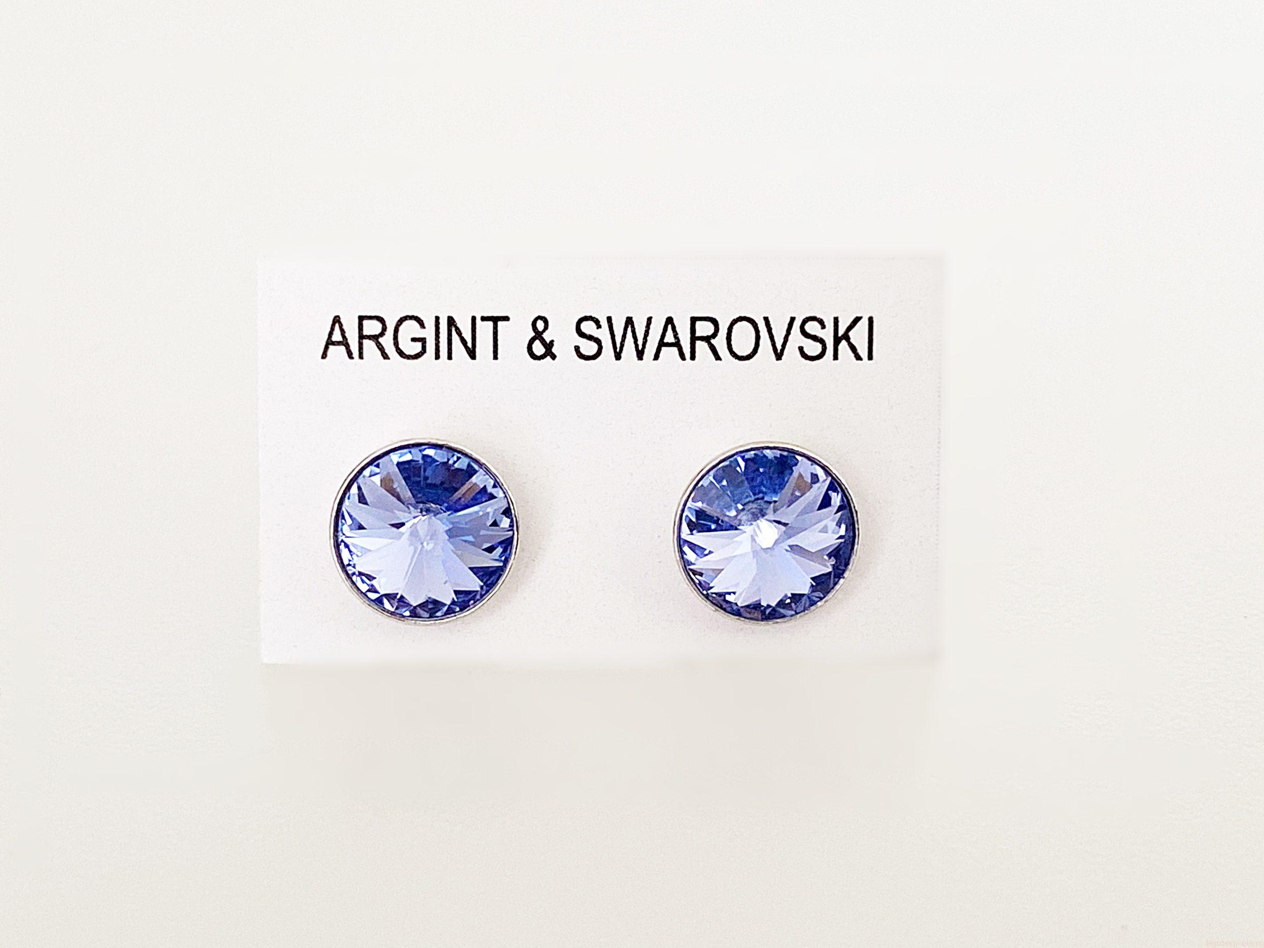 IMG_4768 Cercei din argint 925 rodiat, marcat, cu Swarovski, model Rivoli, culoare Provence Lavander poza 2