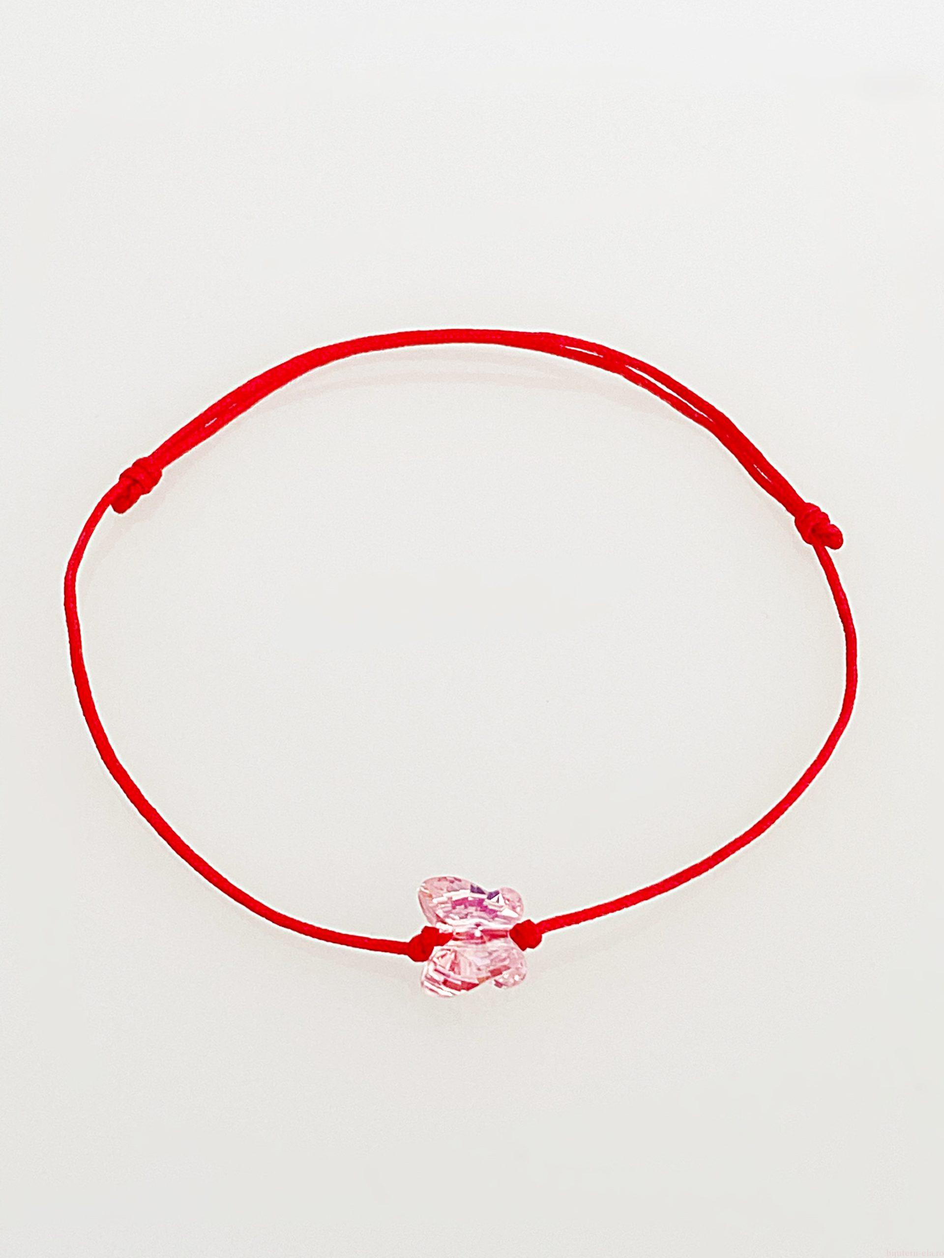 IMG_5263 Bratara reglabila din snur cu margea Swarovski, model Fluturas, culoare Light Rose AB,